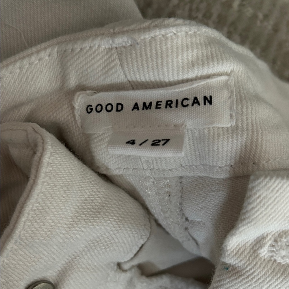 Good American Cream Denim Pants